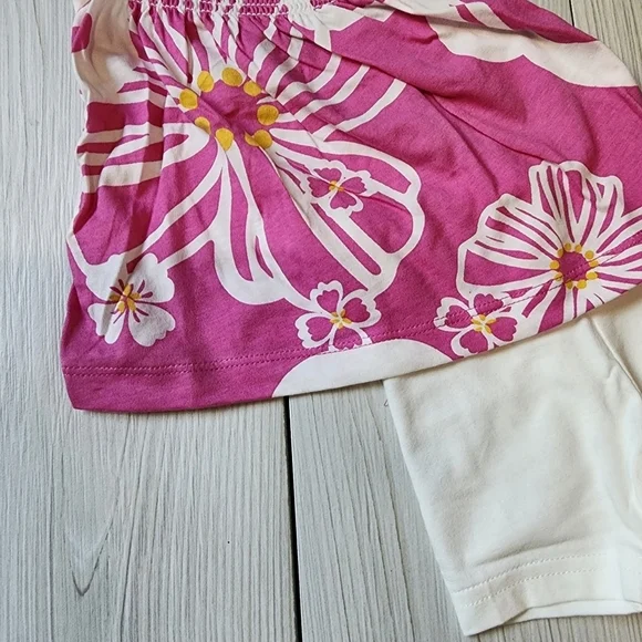 Carter's tropical pink tank top and white short set Size 3 MO NWT - Picture 2 of 7